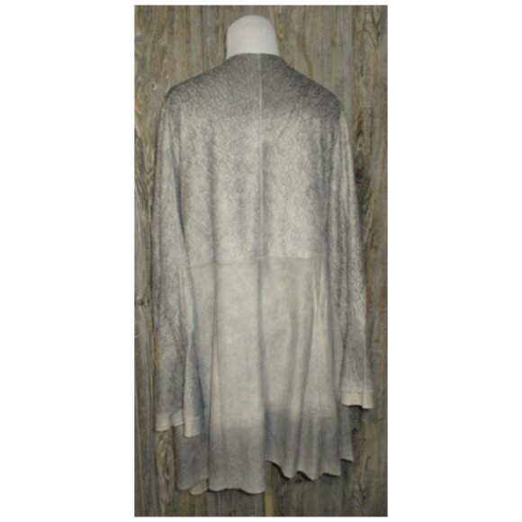 Vocal Grey Brown Faux Suede Lace Bell Slv Cardigan Jacket Size XL Fairy Grung - Picture 3 of 15
